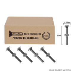 Parafuso-Frances-com-Porca-Sextavada-5-16--X-2---Caixa-com-100-Un.---0005422